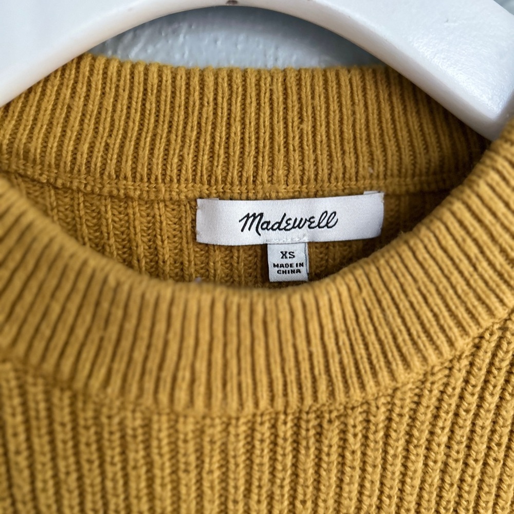 Madewell Patch Pocket Pullover Mustard Yellow Cre… - image 4